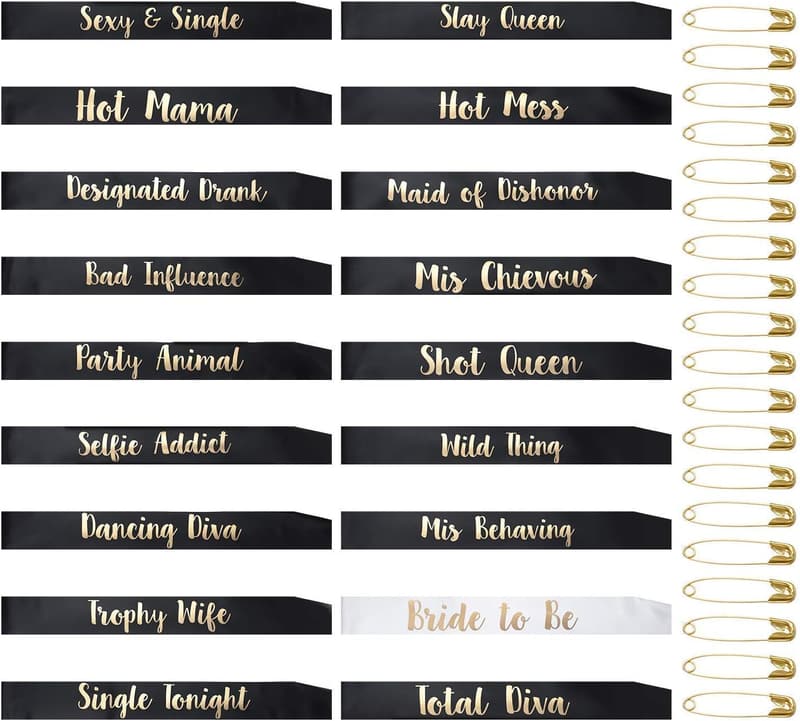 Bachelorette Party Sashes Set for Bride & Bridesmaids