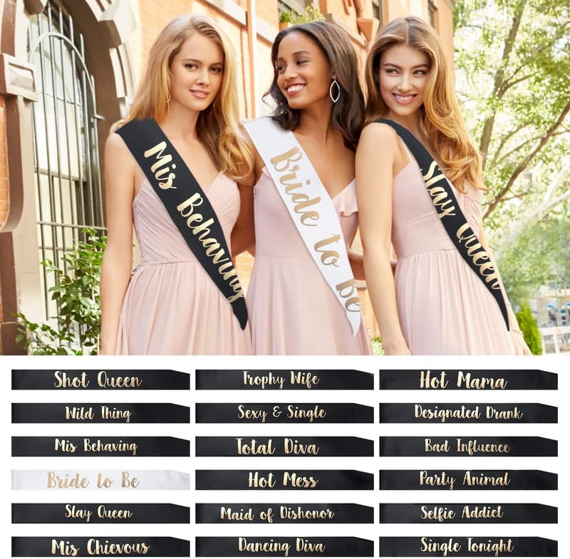 Bachelorette Party Sashes Set for Bride & Bridesmaids