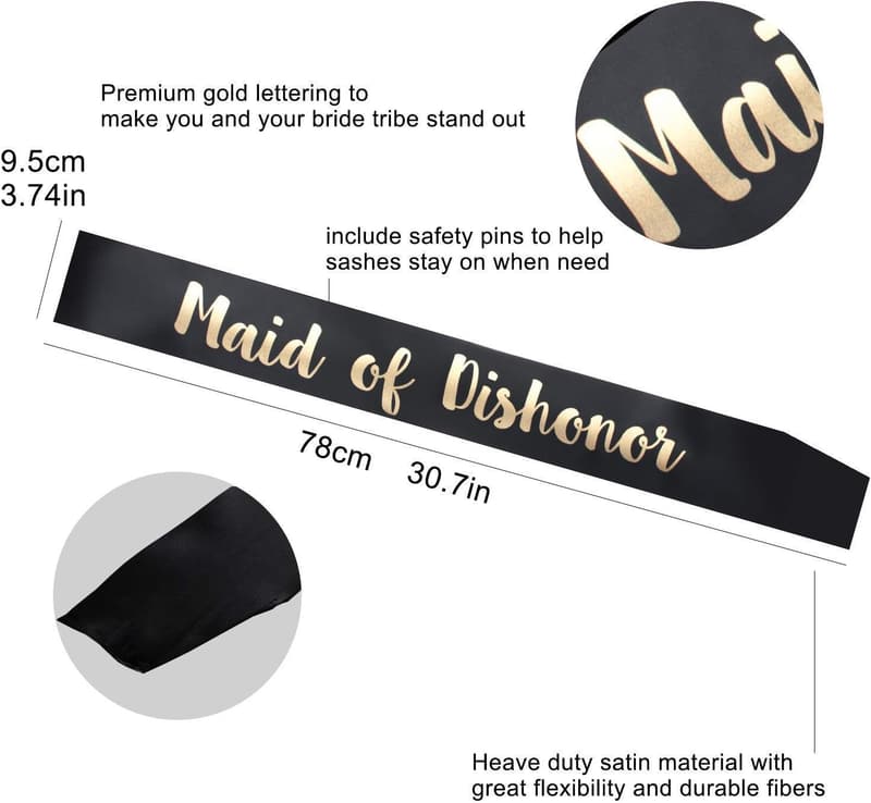 Bachelorette Party Sashes Set for Bride & Bridesmaids