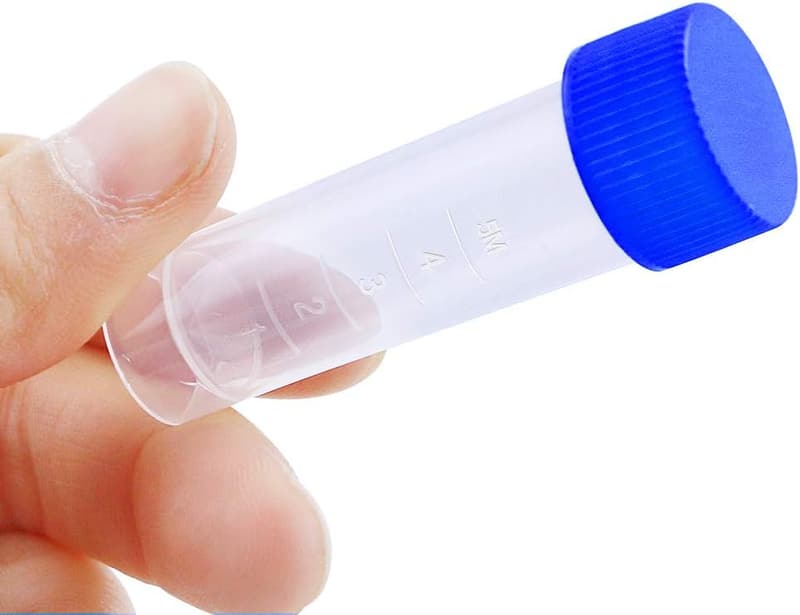 50PCS 5ml Plastic Screw Cap Sample Vial Tubes