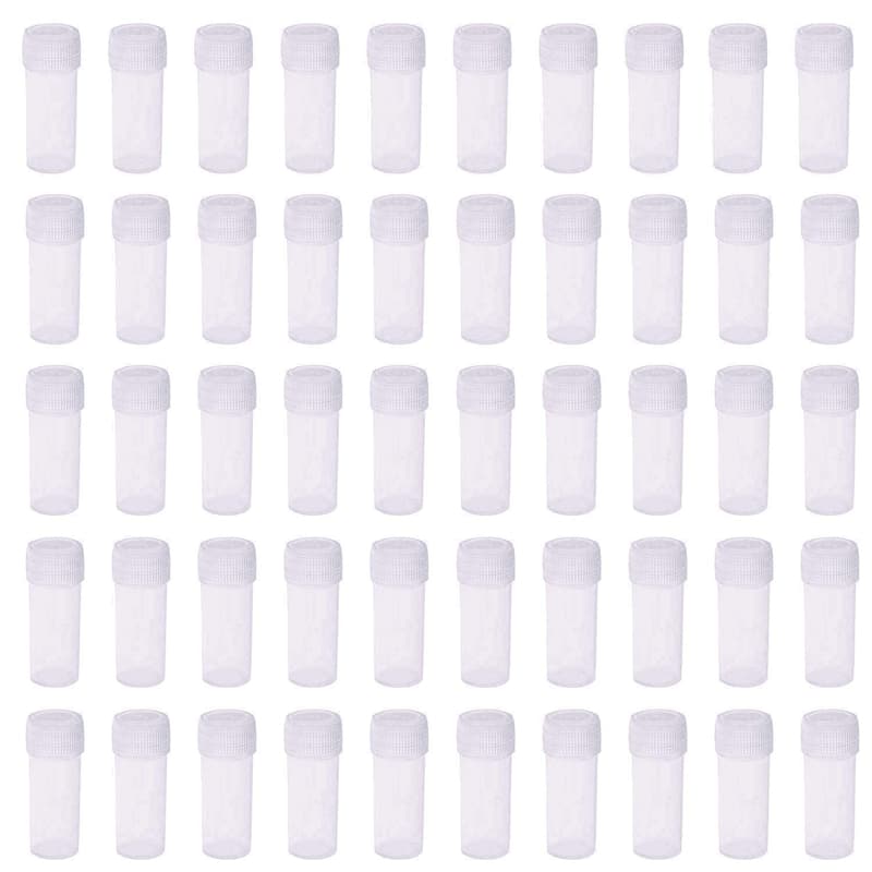 50pcs 5ml Plastic Test Tubes for Lab Storage
