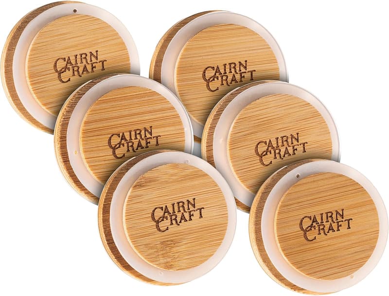 Whiskey Tasting Glass Lids - Set of 6 Bamboo Caps
