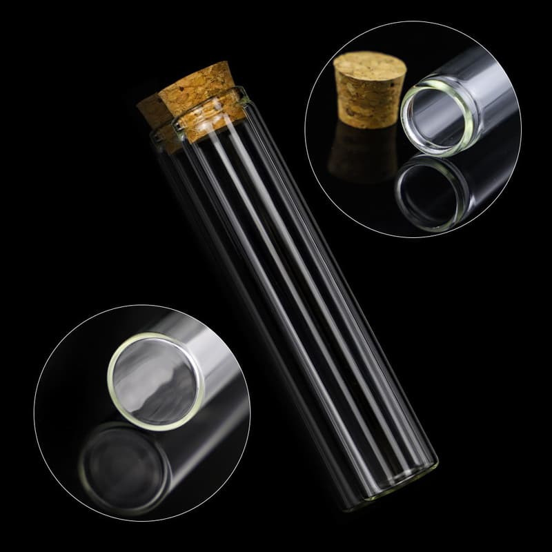 30pcs Clear Glass Test Tubes with Cork Stoppers for Storage