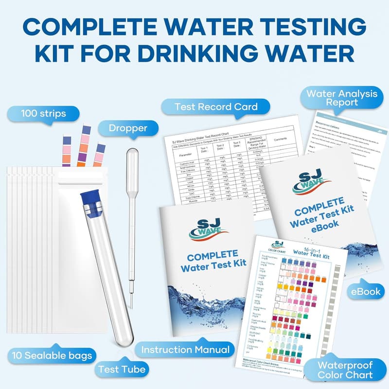 16-in-1 High Sensitivity Water Test Kit with Analysis Report
