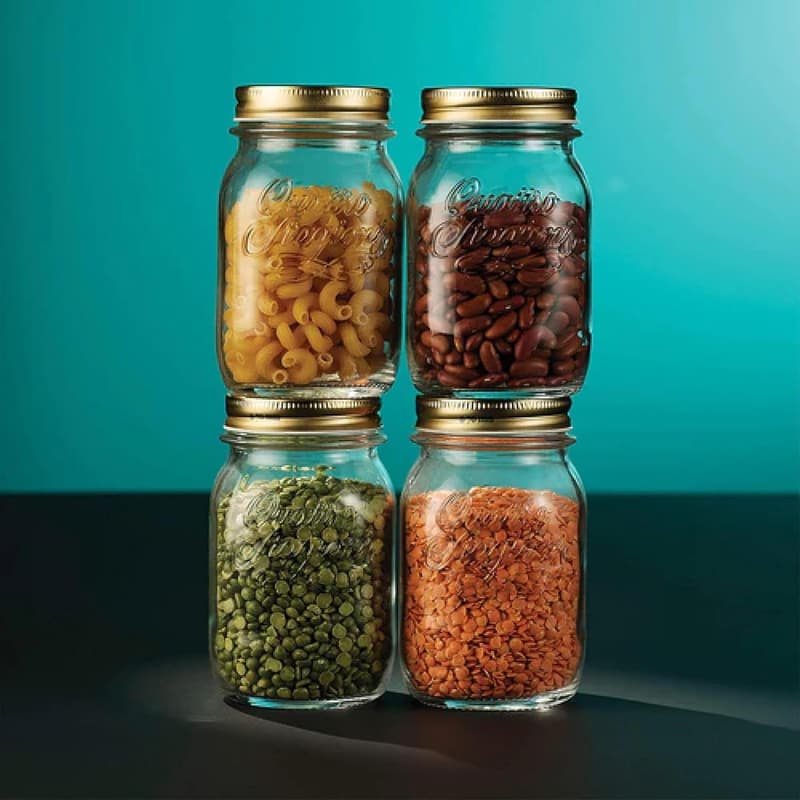 Bormioli Rocco Quattro Stagioni 17 oz Airtight Mason Jars (Set of 6)
