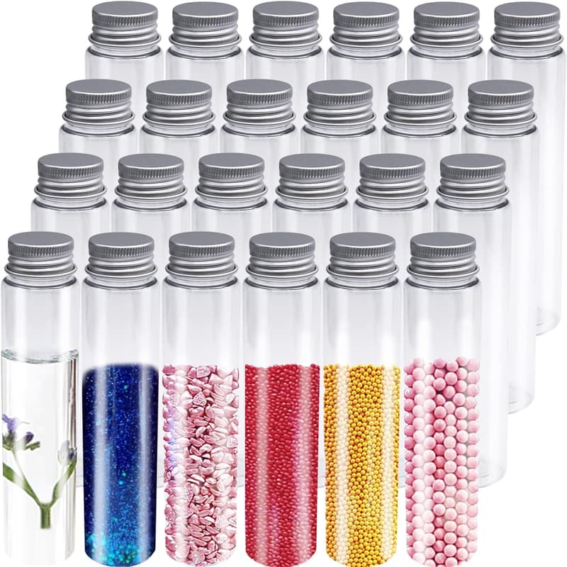 Clear Plastic Test Tubes Set for Candy & Plant Propagation - 24 Pcs