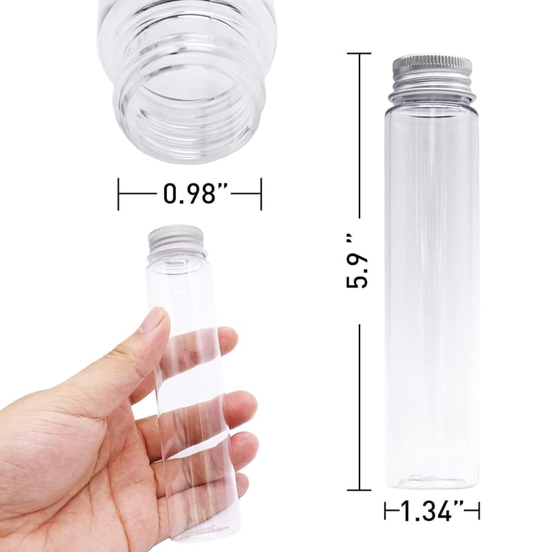 Clear Plastic Test Tubes Set for Candy & Plant Propagation - 24 Pcs