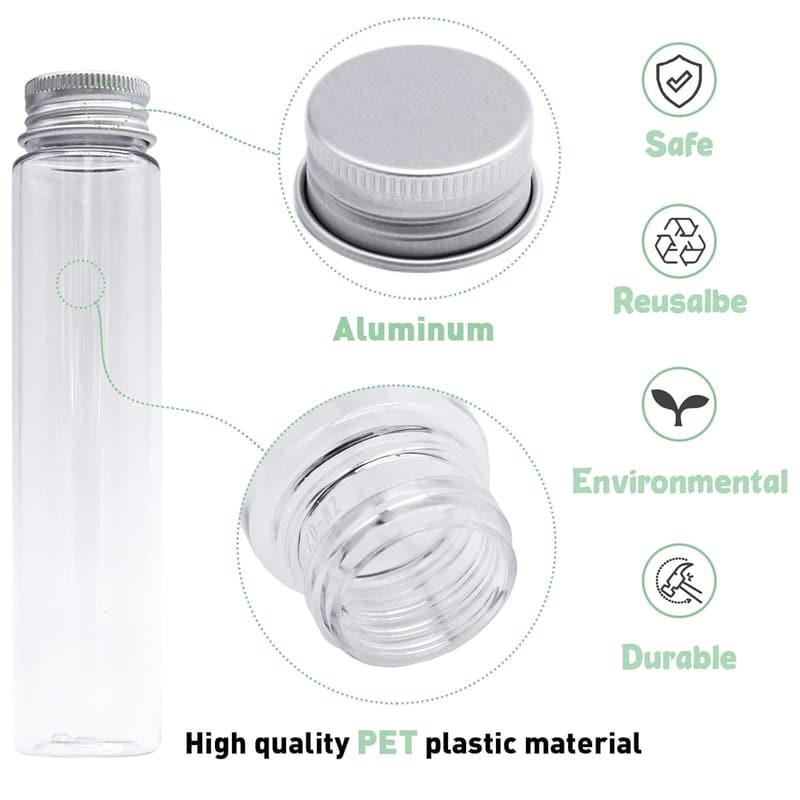 Clear Plastic Test Tubes Set for Candy & Plant Propagation - 24 Pcs