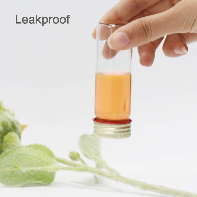 25ml Borosilicate Glass Sample Tubes with Screw Caps, Pack of 12