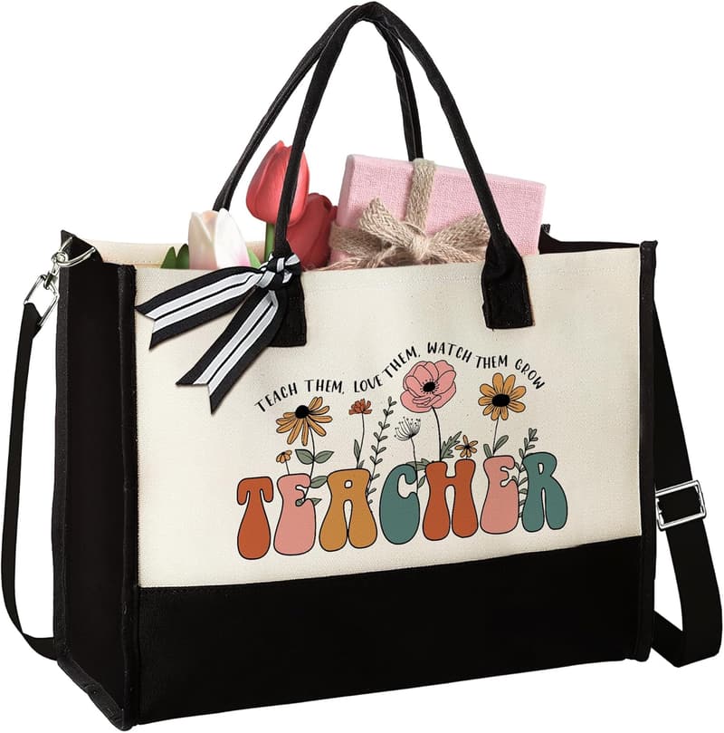 Teacher Appreciation Canvas Tote Bag - Perfect for Birthdays & Year-End