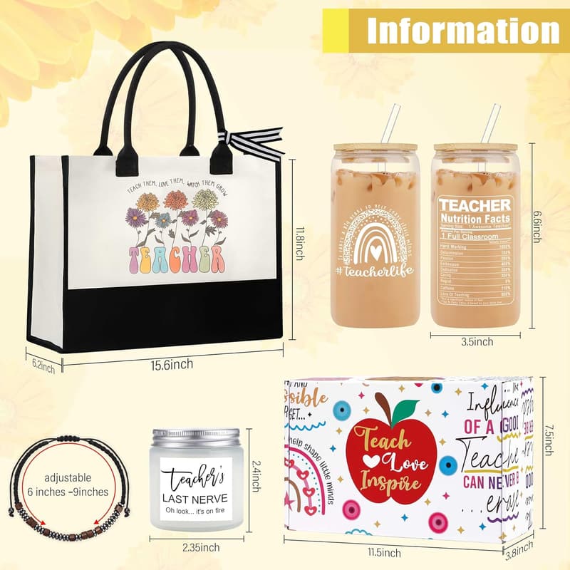 Teacher Appreciation Tote Bag - Thank You Gift for Women