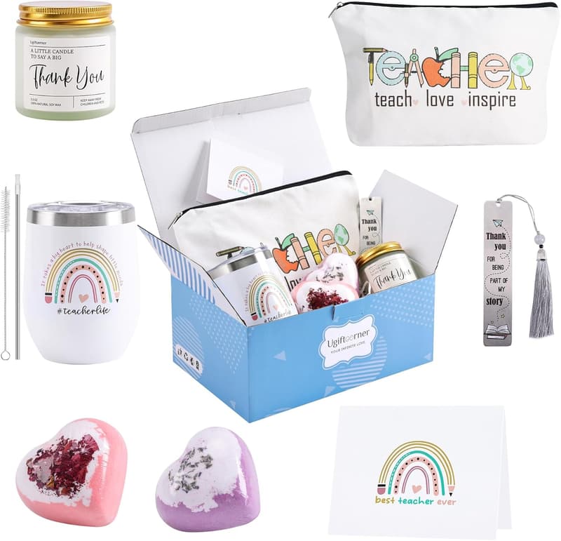 Teacher Appreciation Gift Set with Wine Tumbler & Treats
