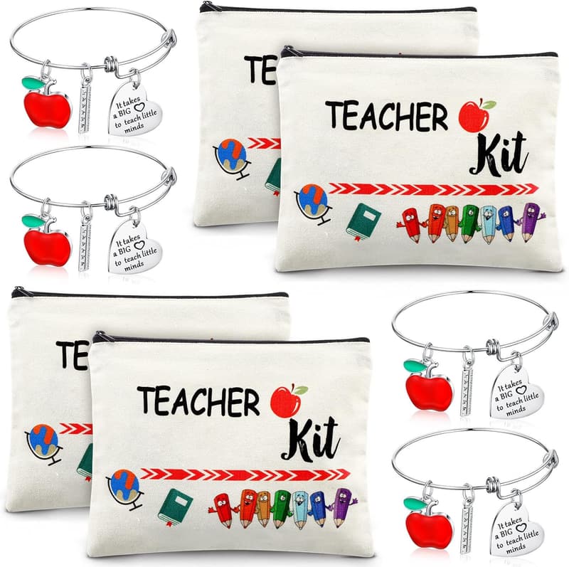 Graduation Gift Set for Women: 4 Makeup Pouches & Bracelets