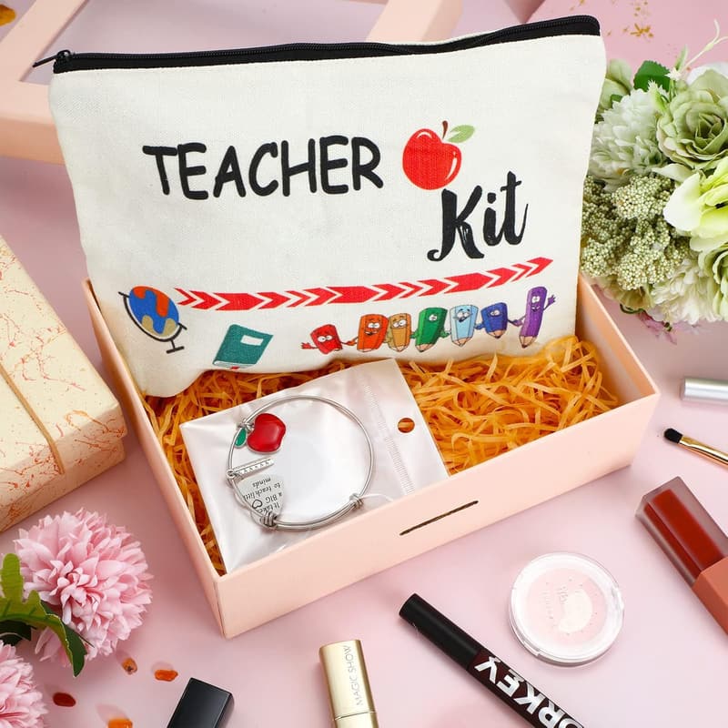 Graduation Gift Set for Women: 4 Makeup Pouches & Bracelets