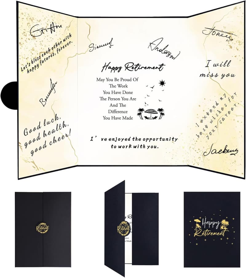 Black Gold Retirement Party Guestbook & Signature Board
