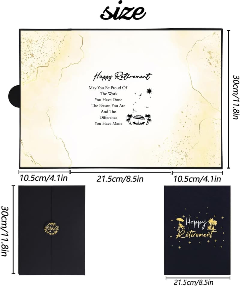 Black Gold Retirement Party Guestbook & Signature Board