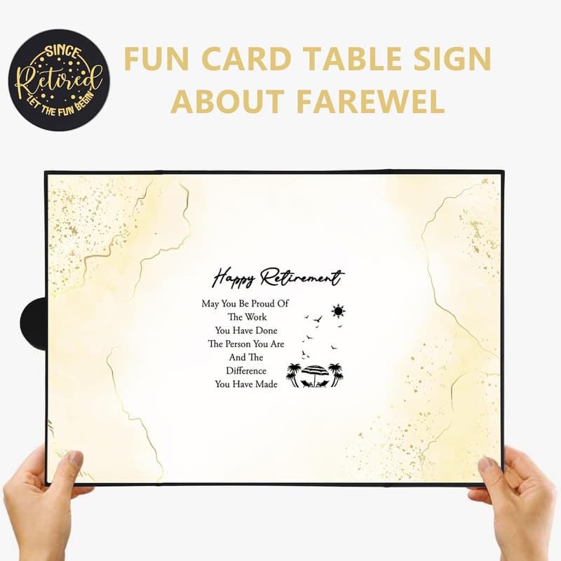 Black Gold Retirement Party Guestbook & Signature Board