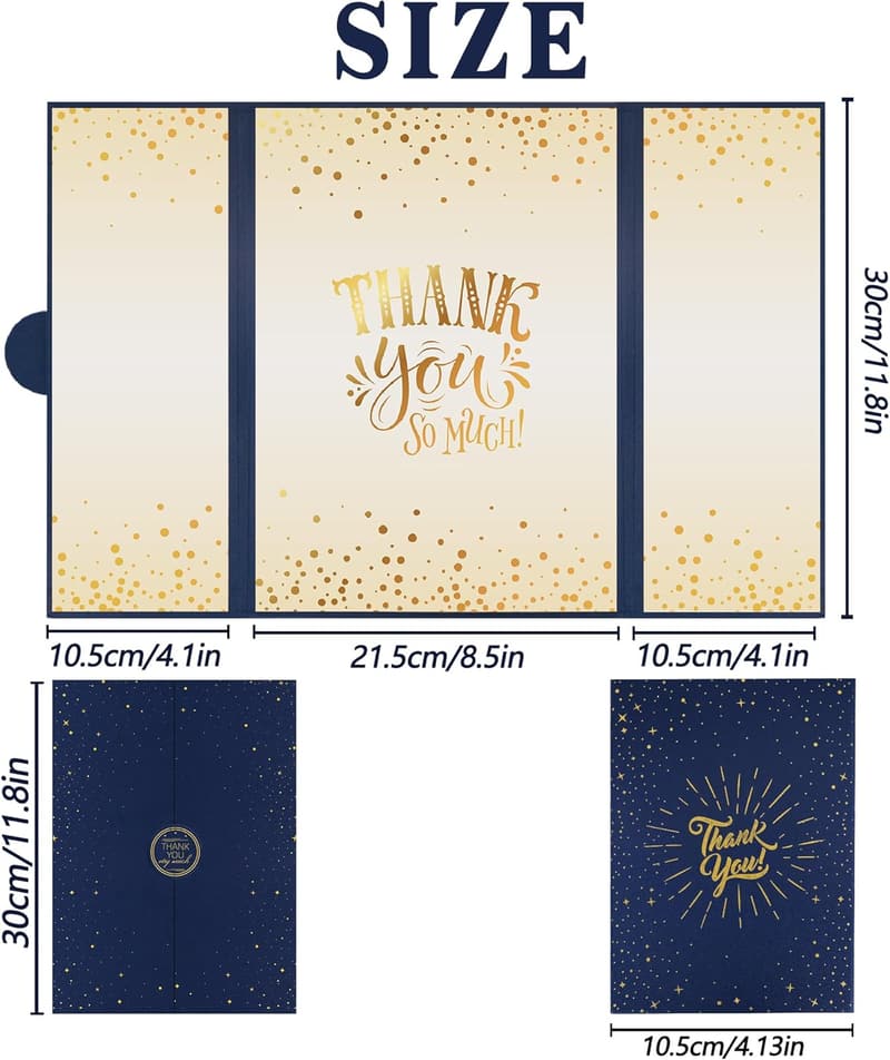 Thank You Card Alternative - Blue & Gold Graduation Decor