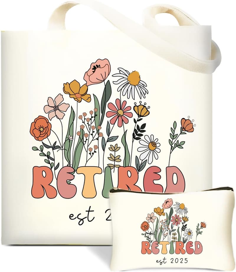 2025 Retirement Tote Bag for Women - Canvas with Handles