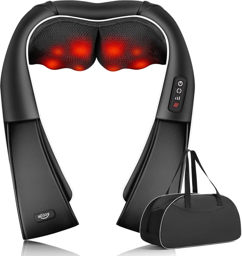 3D Shiatsu Neck Massager with Heat - Pain Relief for Dad