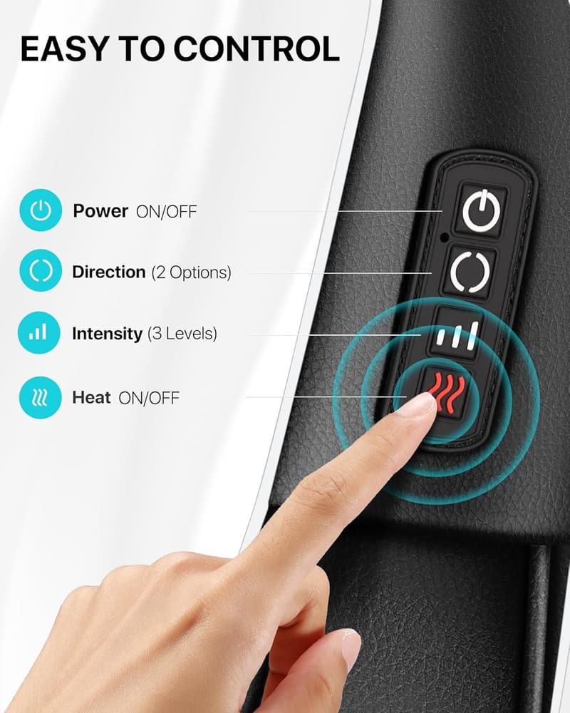 3D Shiatsu Neck Massager with Heat - Pain Relief for Dad