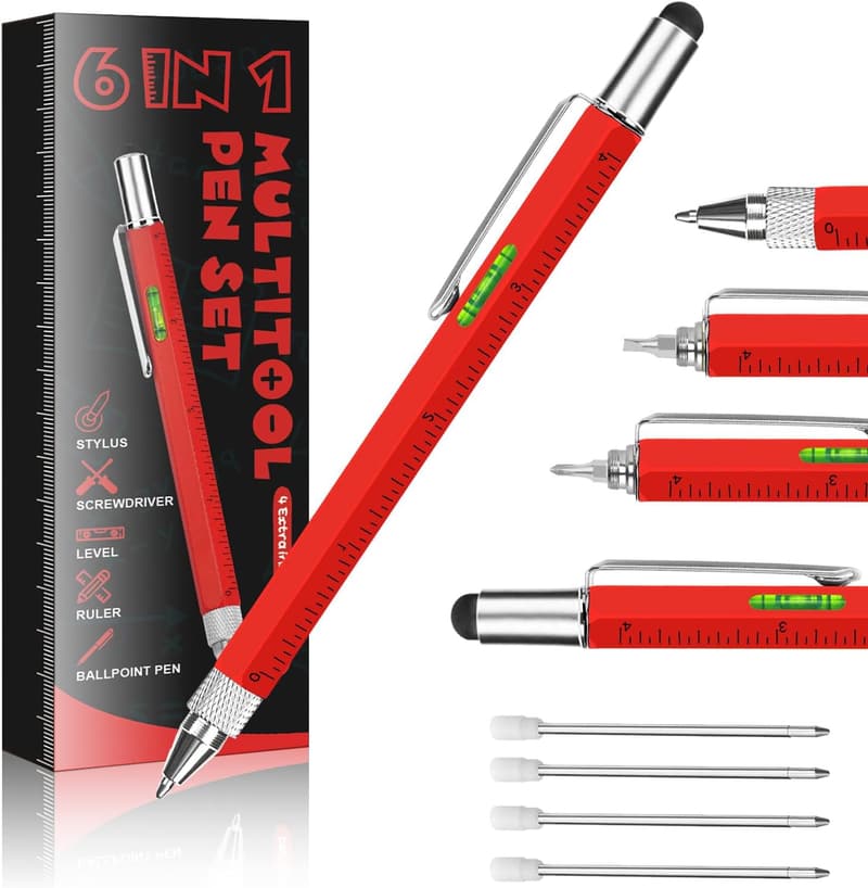 6-in-1 Multi-Tool Pen for Men - Unique Gadget Gift