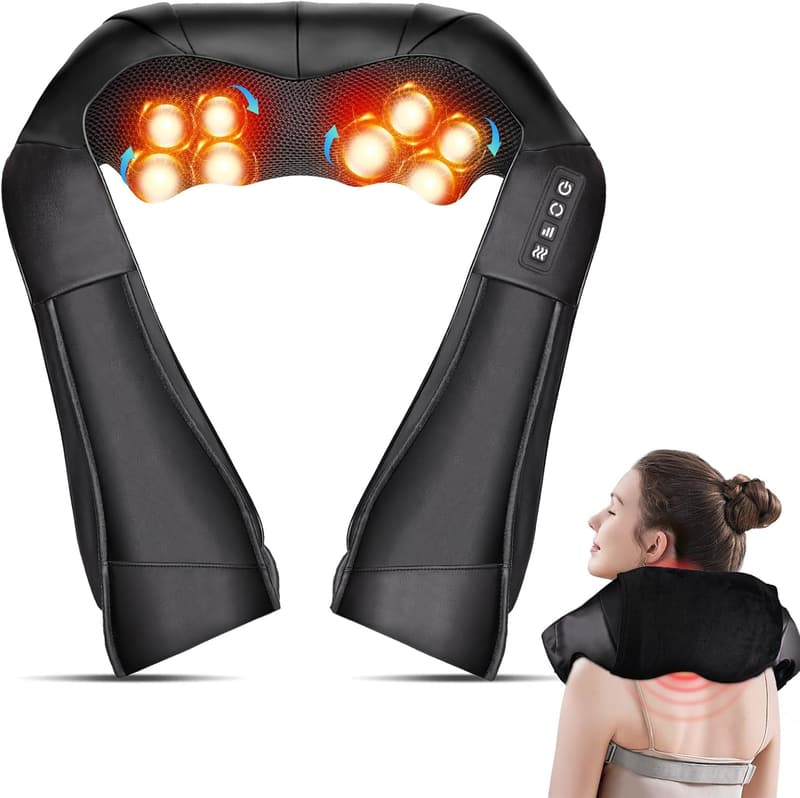 Deep Tissue Neck and Back Massager with Heat - Ideal Gift for All