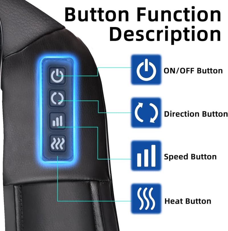 Deep Tissue Neck and Back Massager with Heat - Ideal Gift for All