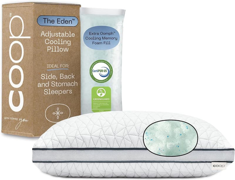 Queen Size Cooling Gel Memory Foam Bed Pillow - Medium Soft