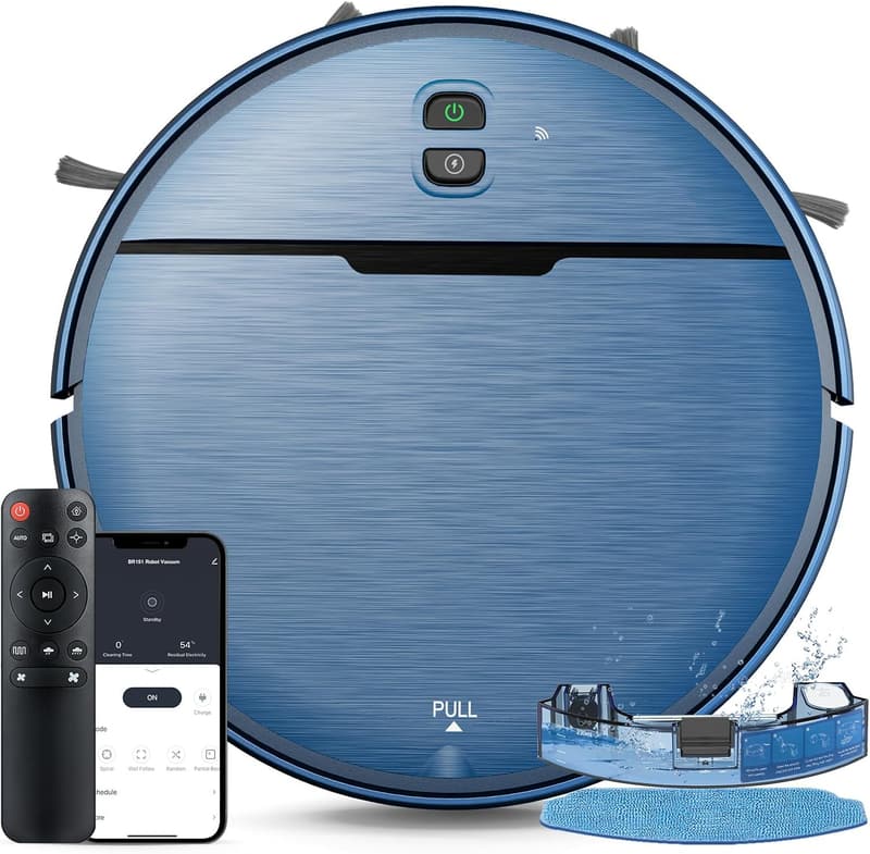 Smart Robot Vacuum and Mop Combo with WiFi - Ideal for Pet Hair