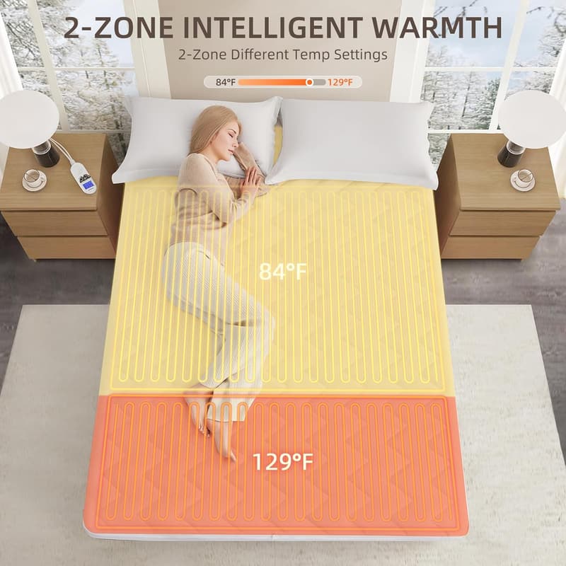 Twin XL Electric Heated Mattress Pad with 9 Heat Settings