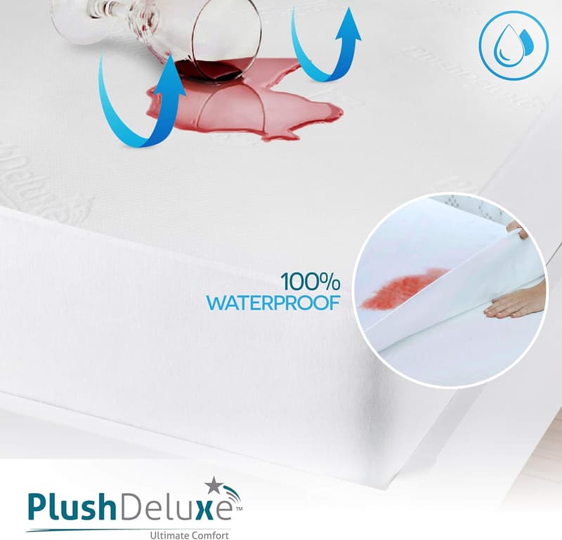 Premium Waterproof Bamboo Mattress Protector - King Size, Ultra Soft