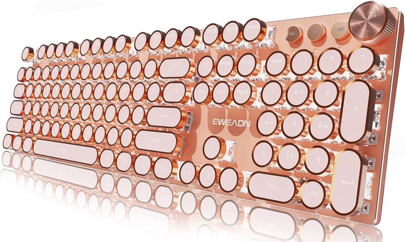Pink Wired Mechanical Gaming Keyboard with Backlit LED Lights