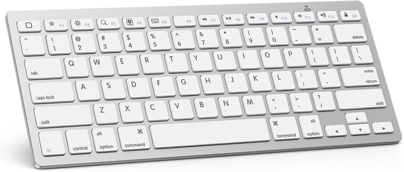Bluetooth Keyboard for iPad 10th Gen & Other Bluetooth Devices - White