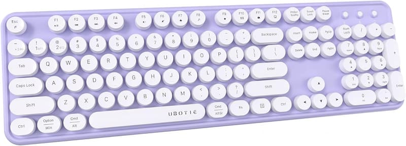 Colorful Retro Typewriter Wireless Keyboard for Multi-Device Use