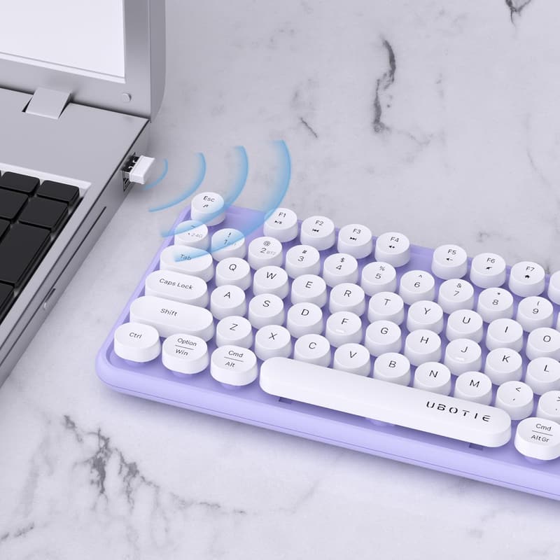 Colorful Retro Typewriter Wireless Keyboard for Multi-Device Use