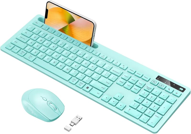 Teal Wireless Keyboard and Mouse Combo for Mac & PC
