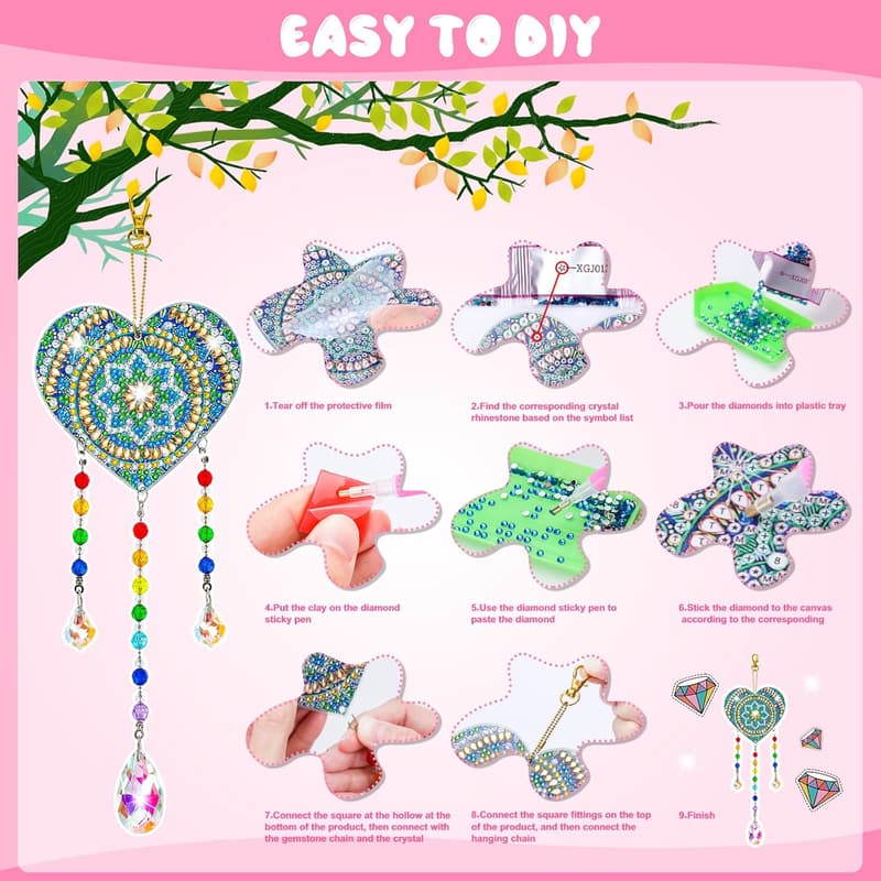 Kids' DIY Diamond Art Wind Chimes Kit for Ages 5-12