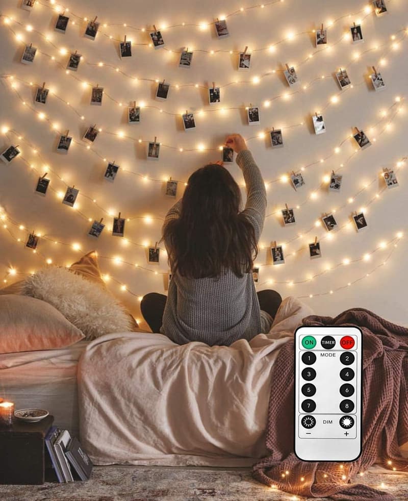 40 LED Photo Clip String Lights with Remote - Warm White