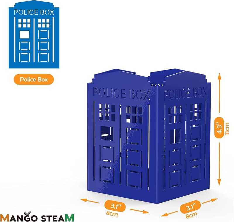 Blue Police Box Makeup Brush & Pen Holder Organizer