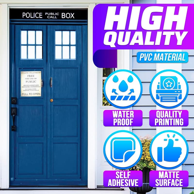 Vintage Telephone Booth Door Wallpaper Stickers - 3D Removable Wall Decor