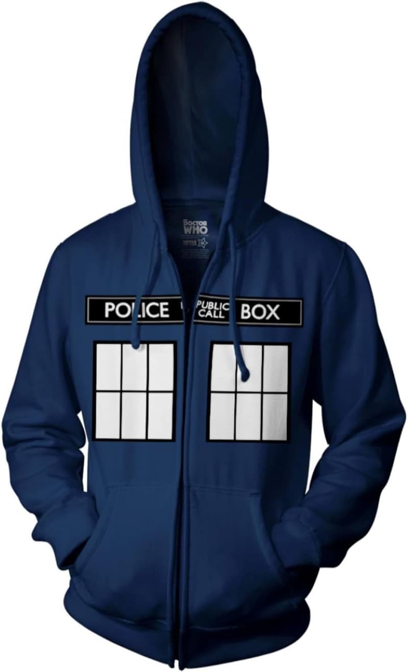 Doctor Who TARDIS Men's Full Zip Hoodie - Officially Licensed