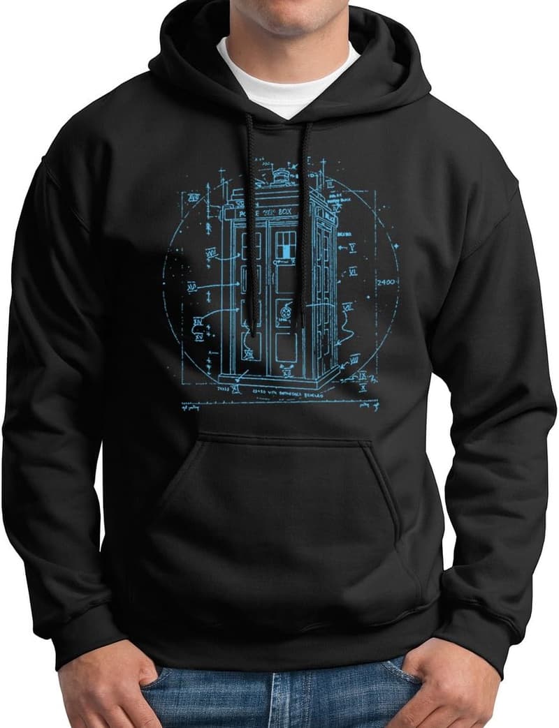 Vitruvian Da Vinci Police Call Box Hoodie