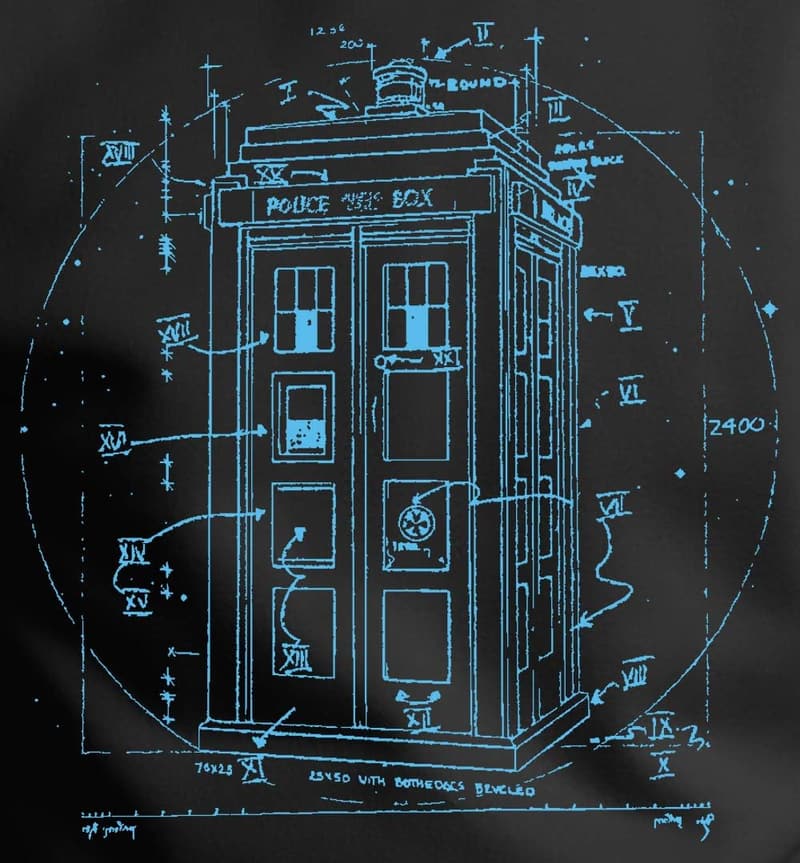 Vitruvian Da Vinci Police Call Box Hoodie