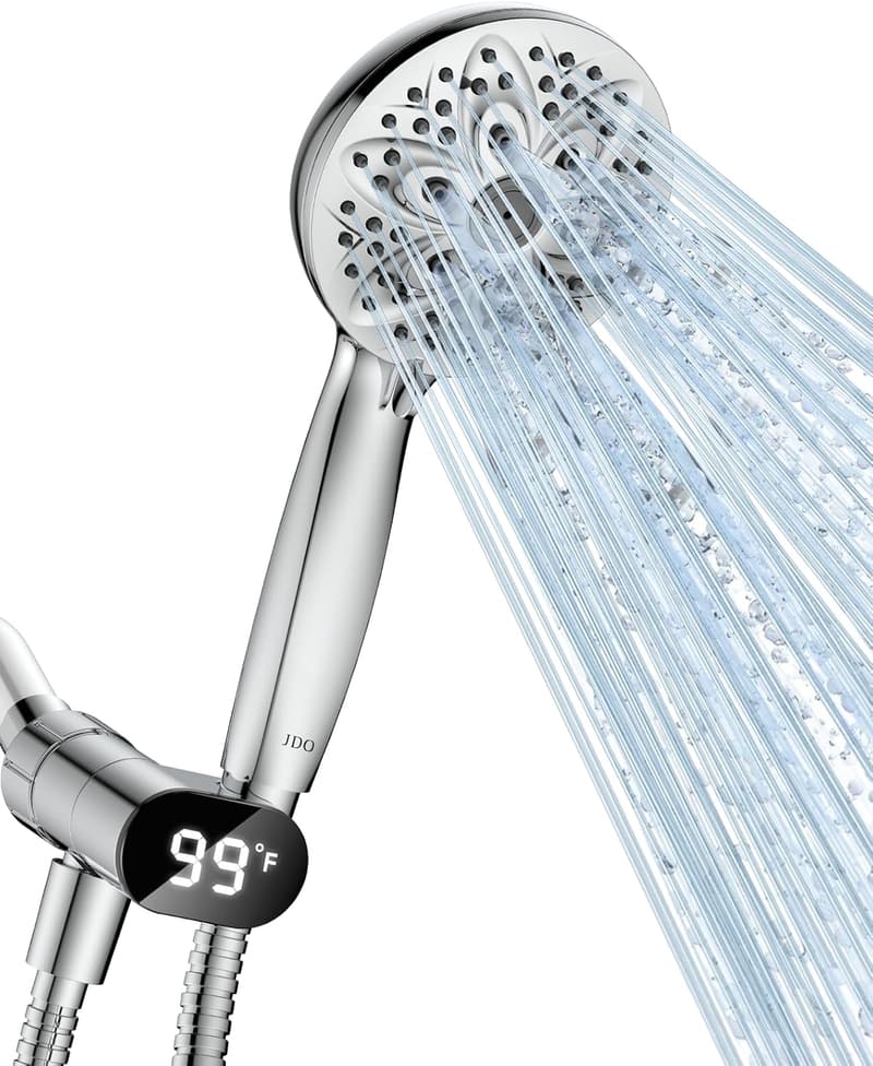 High-Pressure Handheld Shower Head with LED Temperature Display