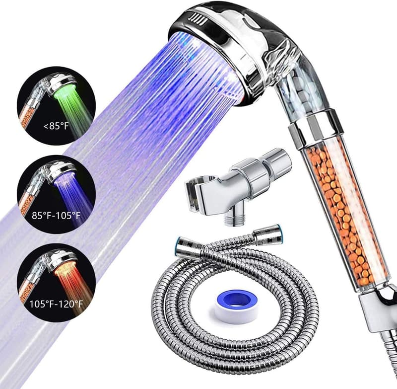High-Pressure LED Handheld Shower Head for Skin & Hair Care