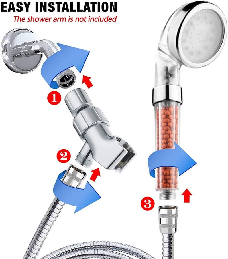 High-Pressure LED Handheld Shower Head for Skin & Hair Care