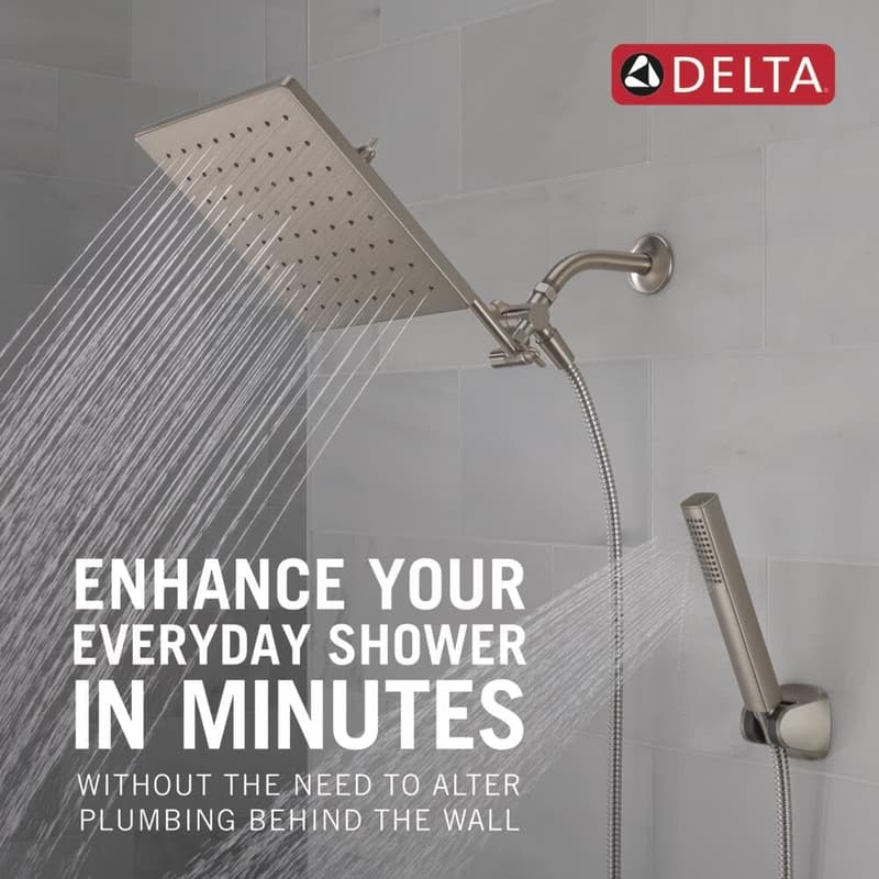 Brushed Nickel Raincan & Handheld Shower Combo