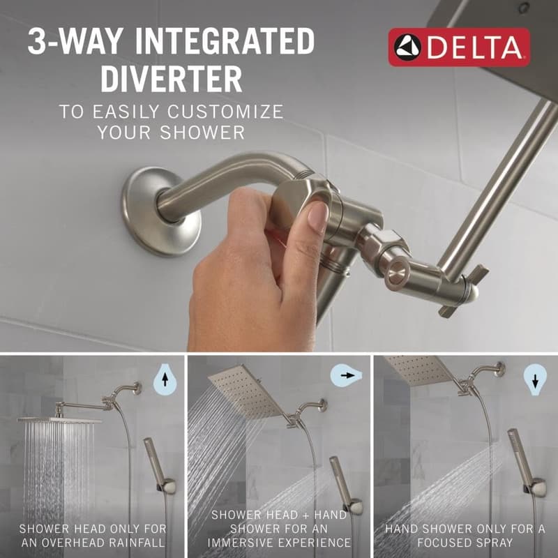 Brushed Nickel Raincan & Handheld Shower Combo