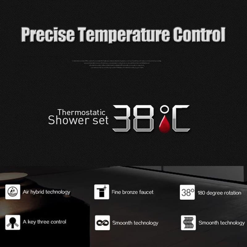 Wall-Mounted Thermostatic Shower Mixer Faucet with Temperature Control